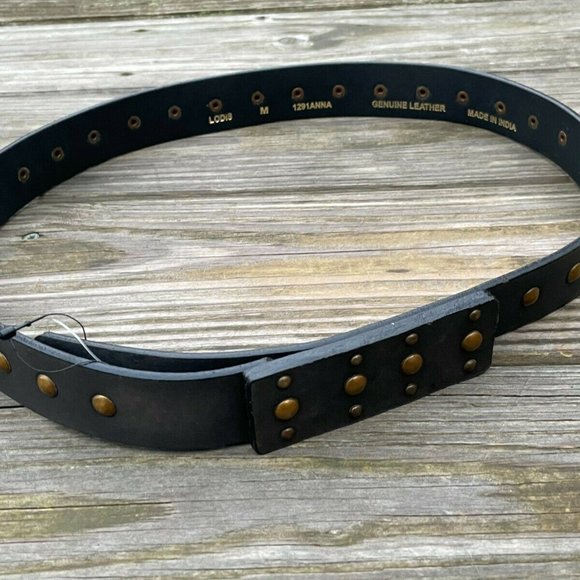 LODIS Belt Women Waistband Black Genuine Leather studded copper 1291ANNA size M - Picture 8 of 12